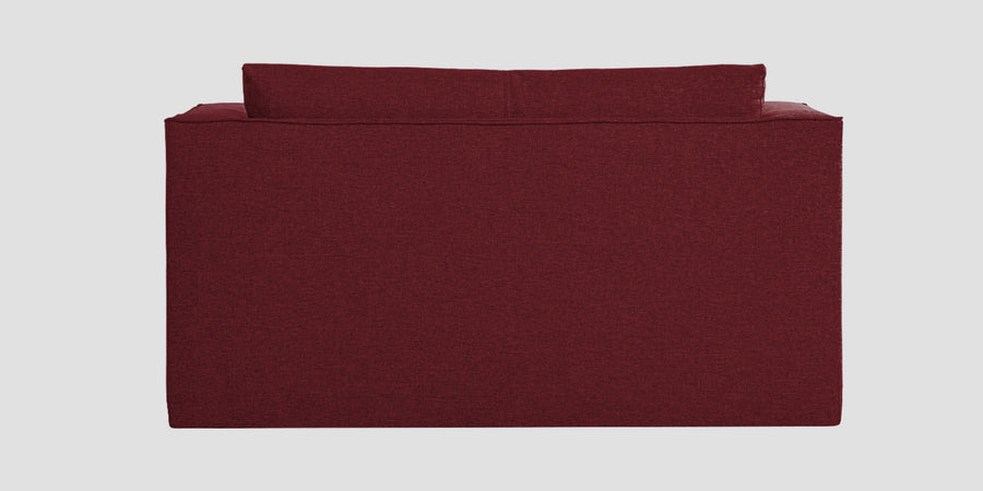 Kenia Fabric 2 Seater Foldable Sofa Cum Bed In Blood Maroon Colour - Febonic Living