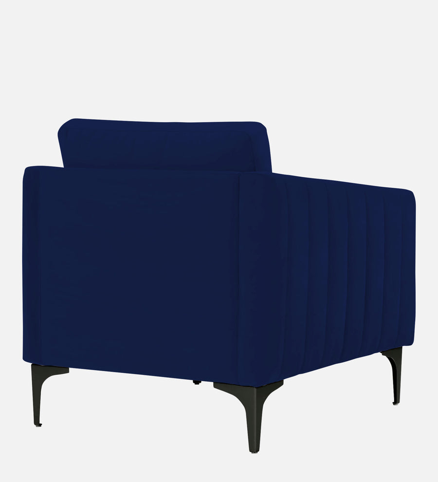 Haru Velvet 1 Seater Sofa In Indigo Blue Colour - Febonic Living