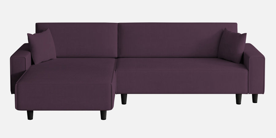 Peach Fabric Rhs 6 Seater Sofa Cum Bed With Storage In Greek Purple Colour - Febonic Living