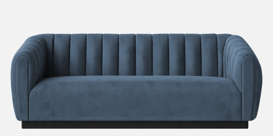 Ferry Velvet 3 Seater Sofa In Oxford Blue Colour - Febonic Living