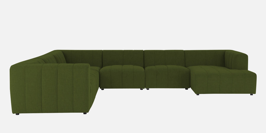 Damo Fabric Lhs 8 Seater Corner Sofa In Olive Green Colour - Febonic Living