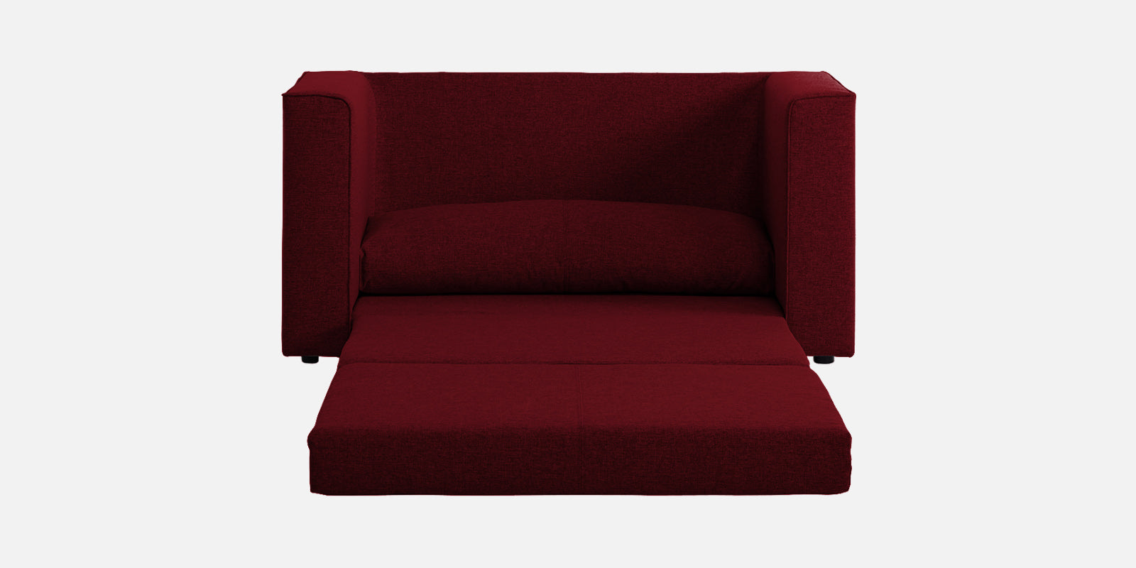 Kenia Fabric 2 Seater Convertible Sofa Cum Bed in Ruby Red Colour