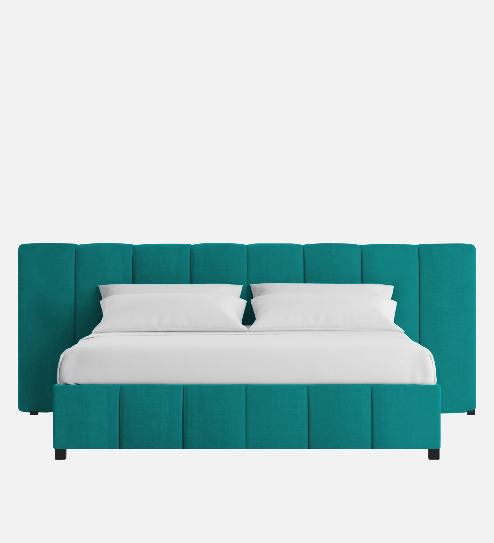 Nora Fabric King Size Bed In Sea Green Colour