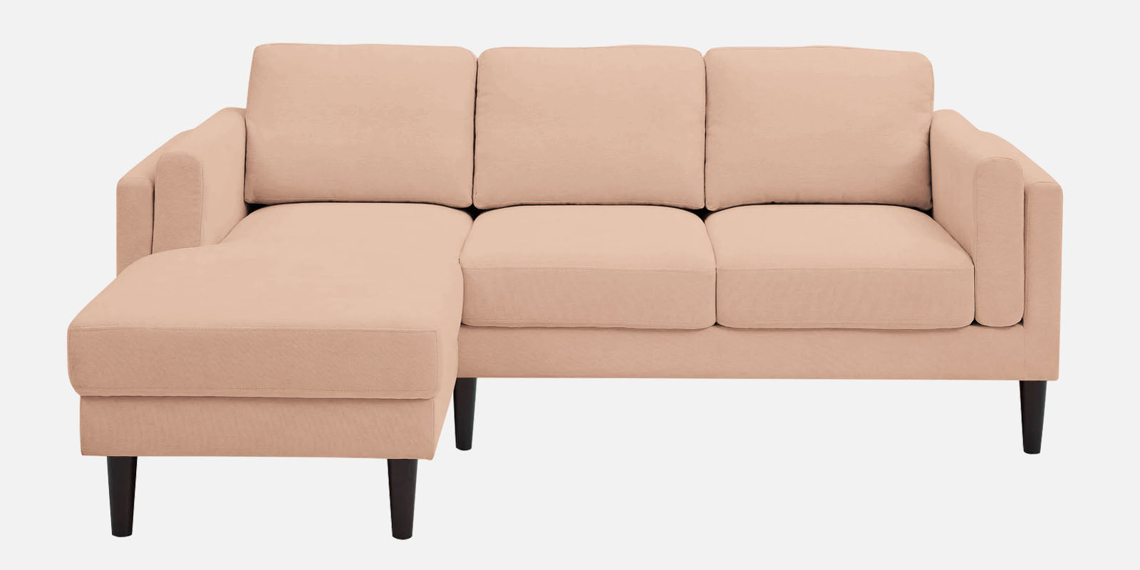 Creata Fabric RHS Sectional Sofa (2+Lounger) in Cosmic Beige Colour by Febonic