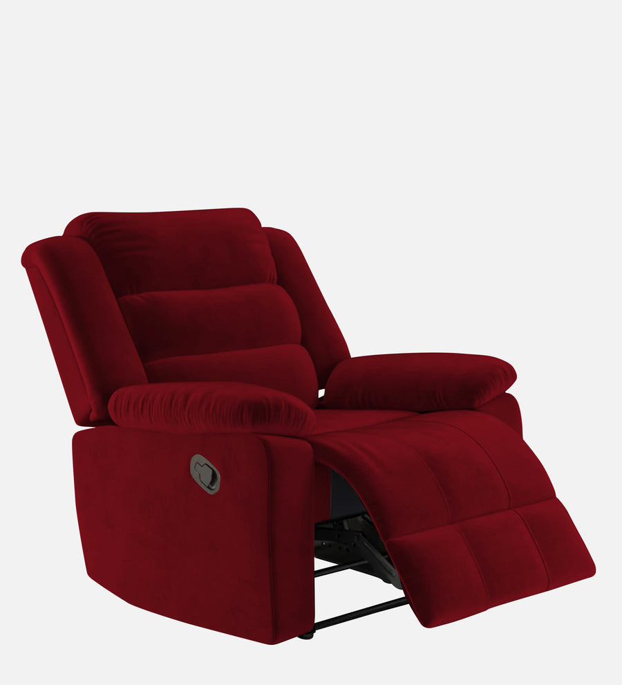 Erra Fabric 1 Seater Motorized Recliner In Ruby Red Colour - Febonic Living