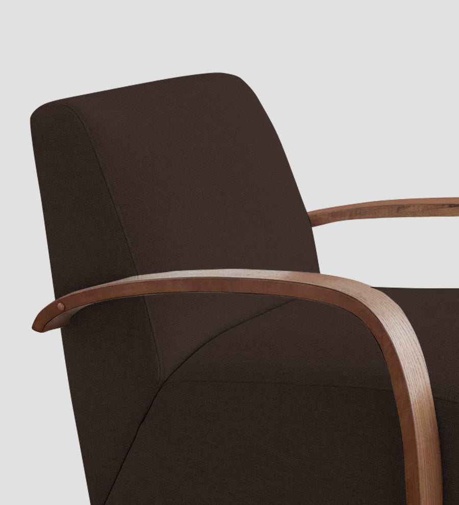 Balma Fabric Swivel Chair In Coffee Brown Colour - Febonic Living