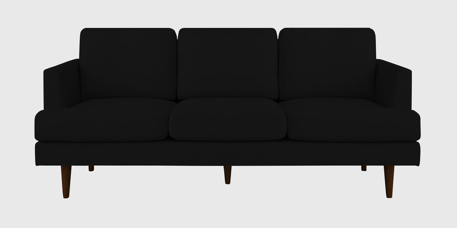 Motra Velvet 3 Seater Sofa In Adam Black Colour - Febonic Living