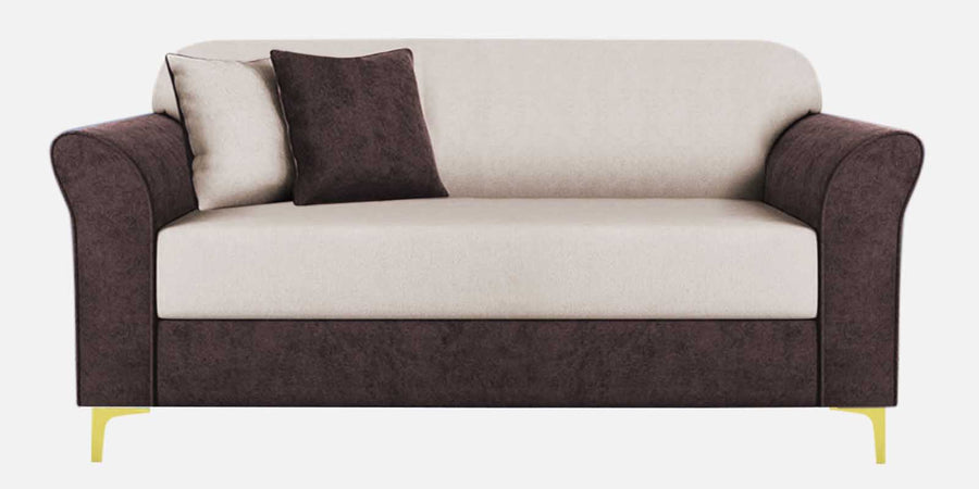 Jordan Velvet 2 Seater Sofa In Mocha Brown And Camel Beige Colour - Febonic Living
