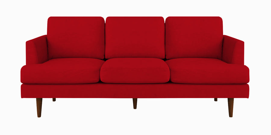 Motra Velvet 3 Seater Sofa In Berry Maroon Colour - Febonic Living