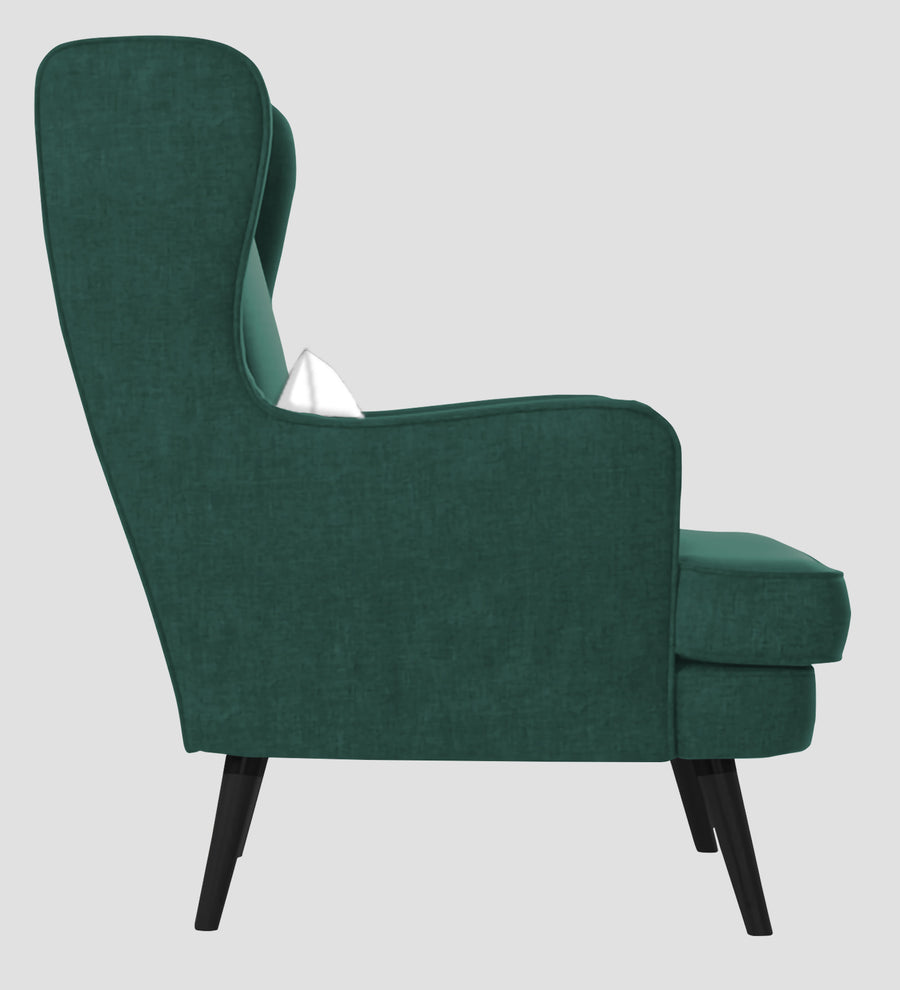 Niya Velvet Wing Chair In Amazon Green Colour - Febonic Living