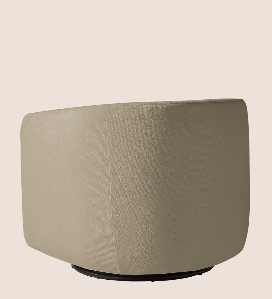 Ria Fabric Swivel Chair In Honey Beige Colour - Febonic Living