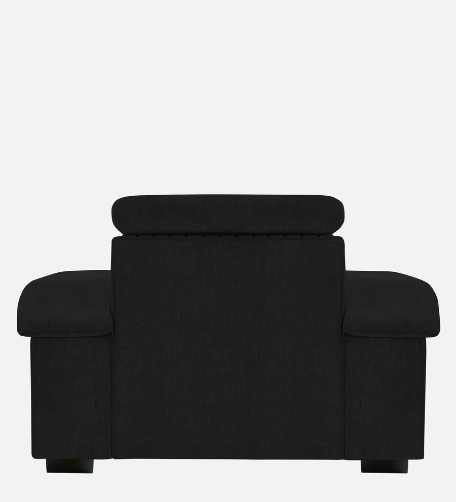 Draco Fabric 1 Seater Sofa In Zed Black Colour - Febonic Living