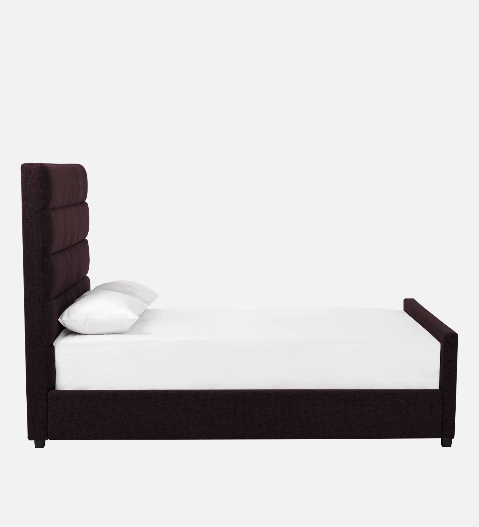 Pollen Fabric Queen Size Bed In Cara Brown Colour