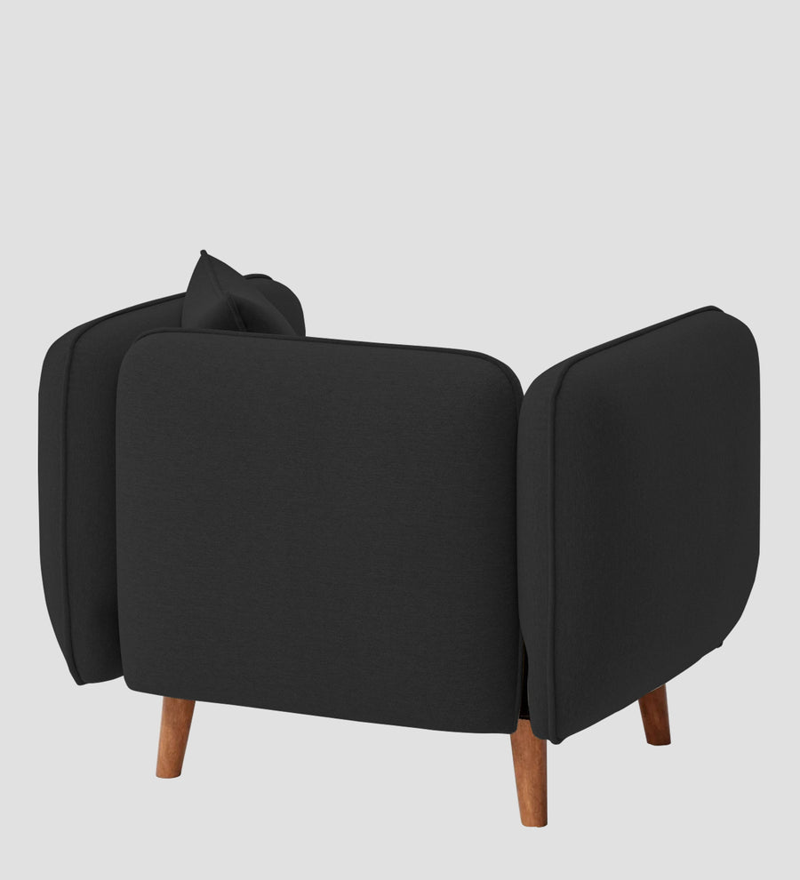 Reva Fabric 1 Seater Sofa In Bitter Black Colour - Febonic Living