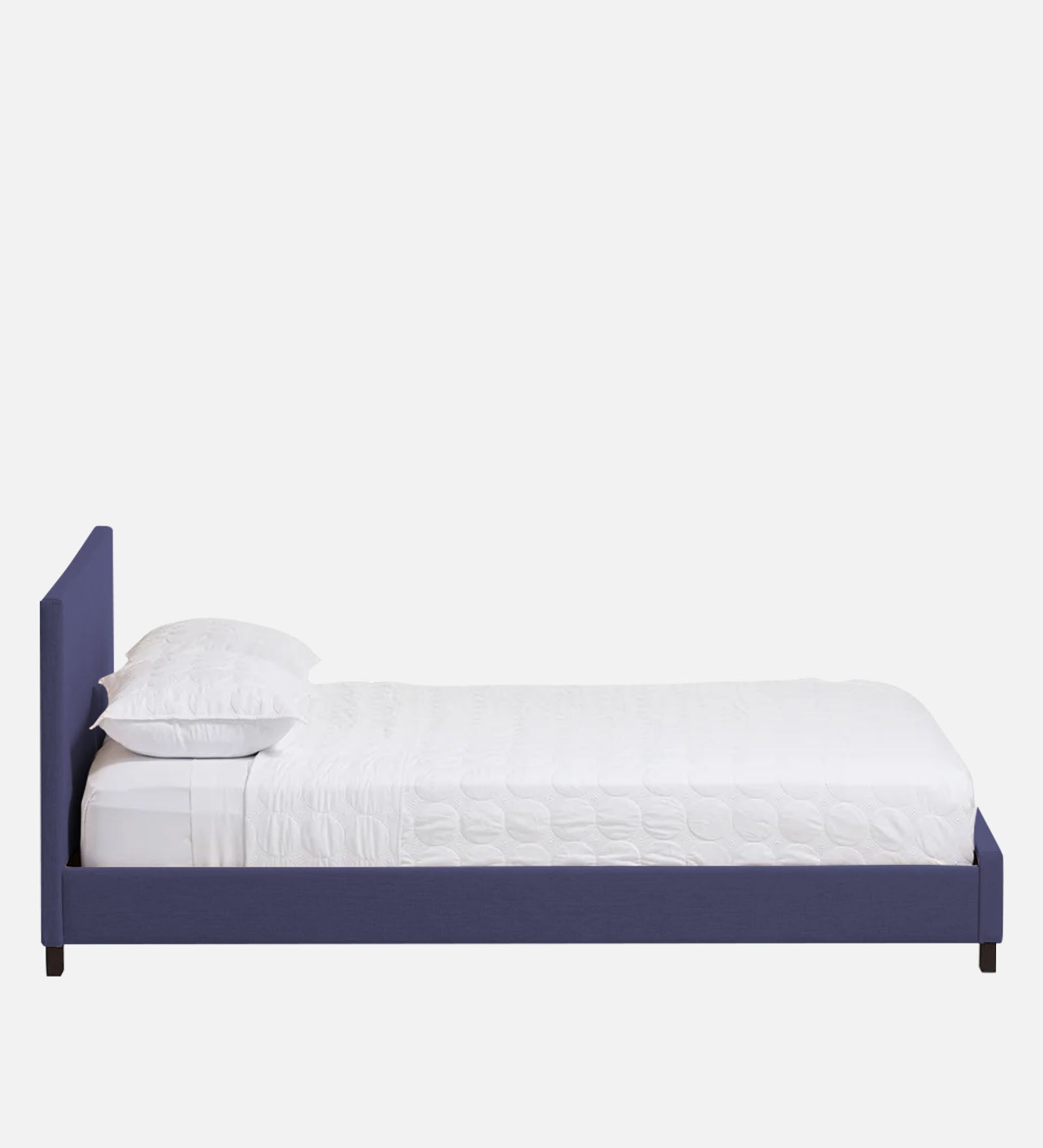 Lora Fabric King Size Bed in Denim Blue Colour