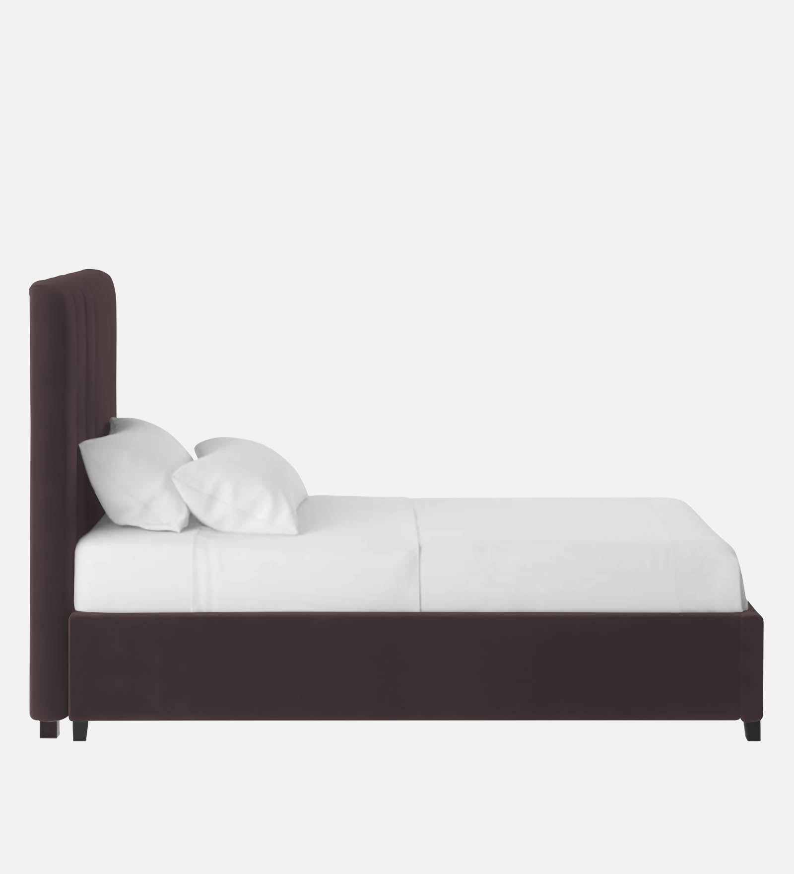 Lara Velvet Single Size Bed In Mocha Brown In Colour