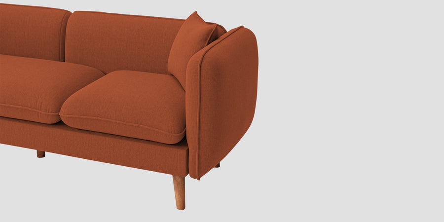 Reva Fabric 3 Seater Sofa In Royal Orange Colour - Febonic Living