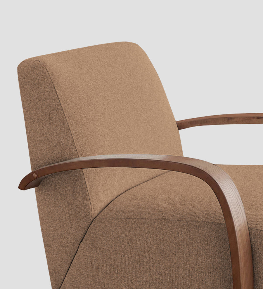 Balma Fabric Swivel Chair In Cosmic Beige Colour - Febonic Living