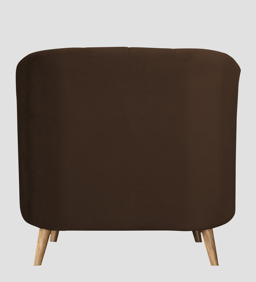Kaylee Velvet 1 Seater Sofa In Chocolate Brown Colour - Febonic Living