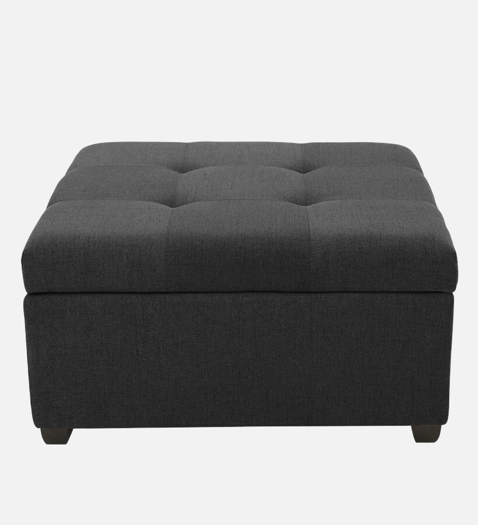 Mubila Fabric Ottoman In Charcoal Grey Colour With Storage