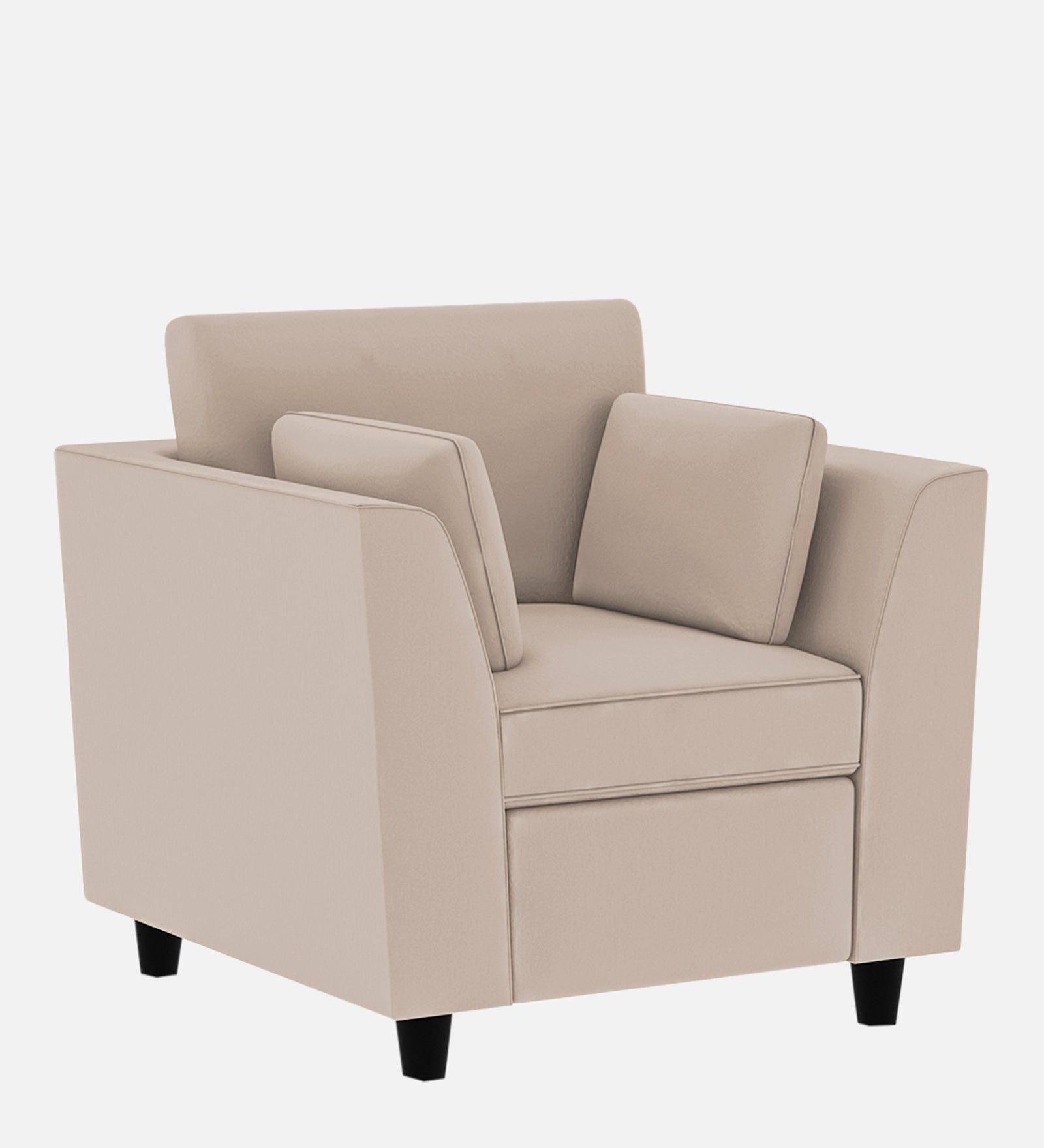 Bristo Velvet 1 Seater Sofa in Camel Beige Colour With Storage