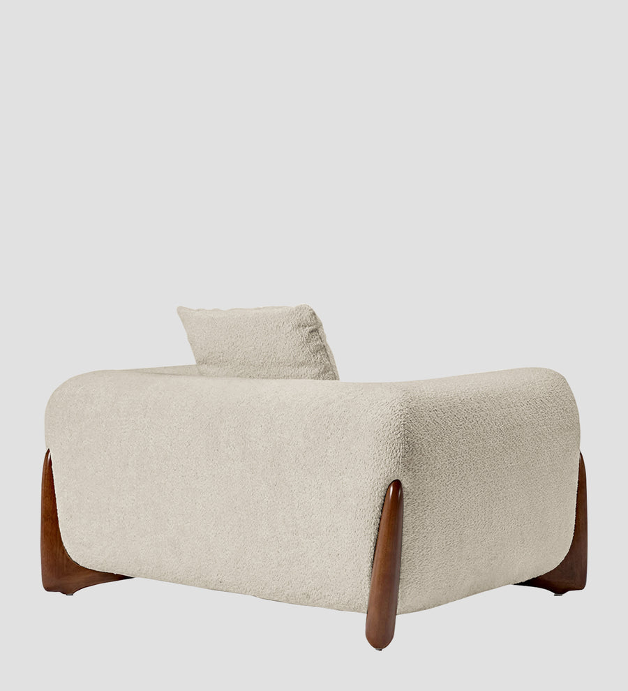 Boko Boucle 1 Seater Sofa In Shell White Colour - Febonic Living