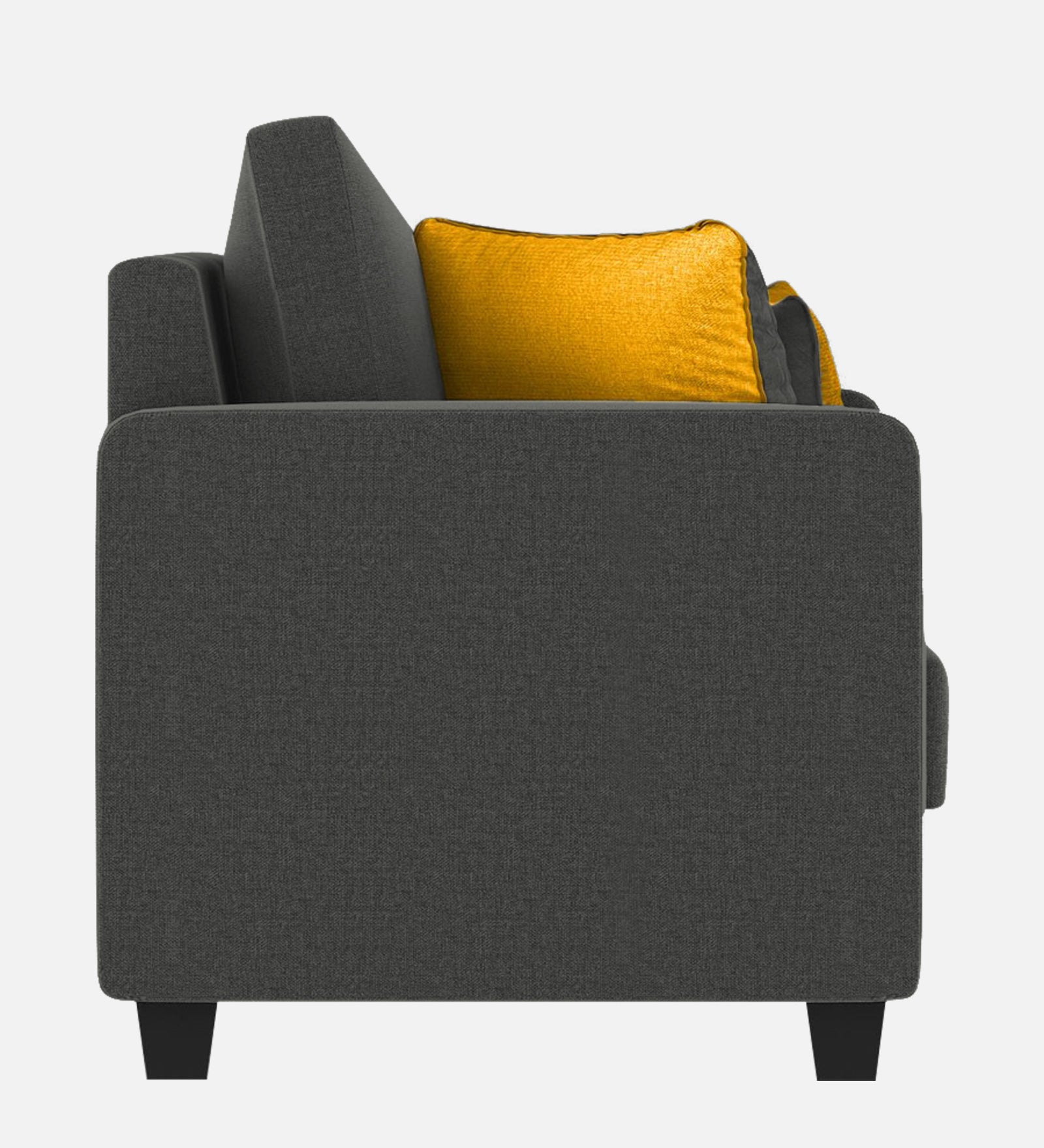 Nabi Fabric 1 Seater Sofa In Charcoal Grey Colour