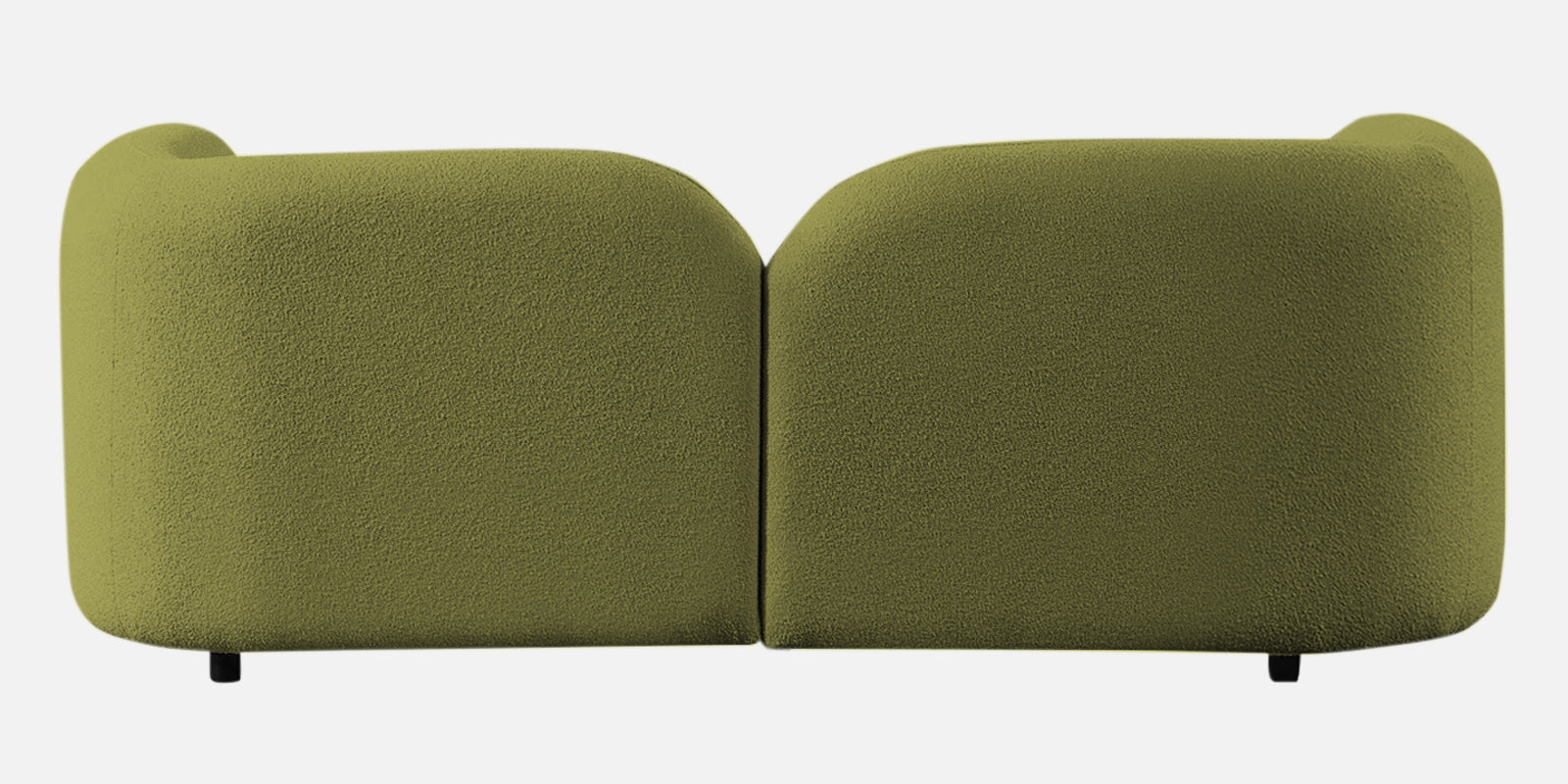 Corny Fur Fabric 2 Seater Sofa in Apple Green Colour