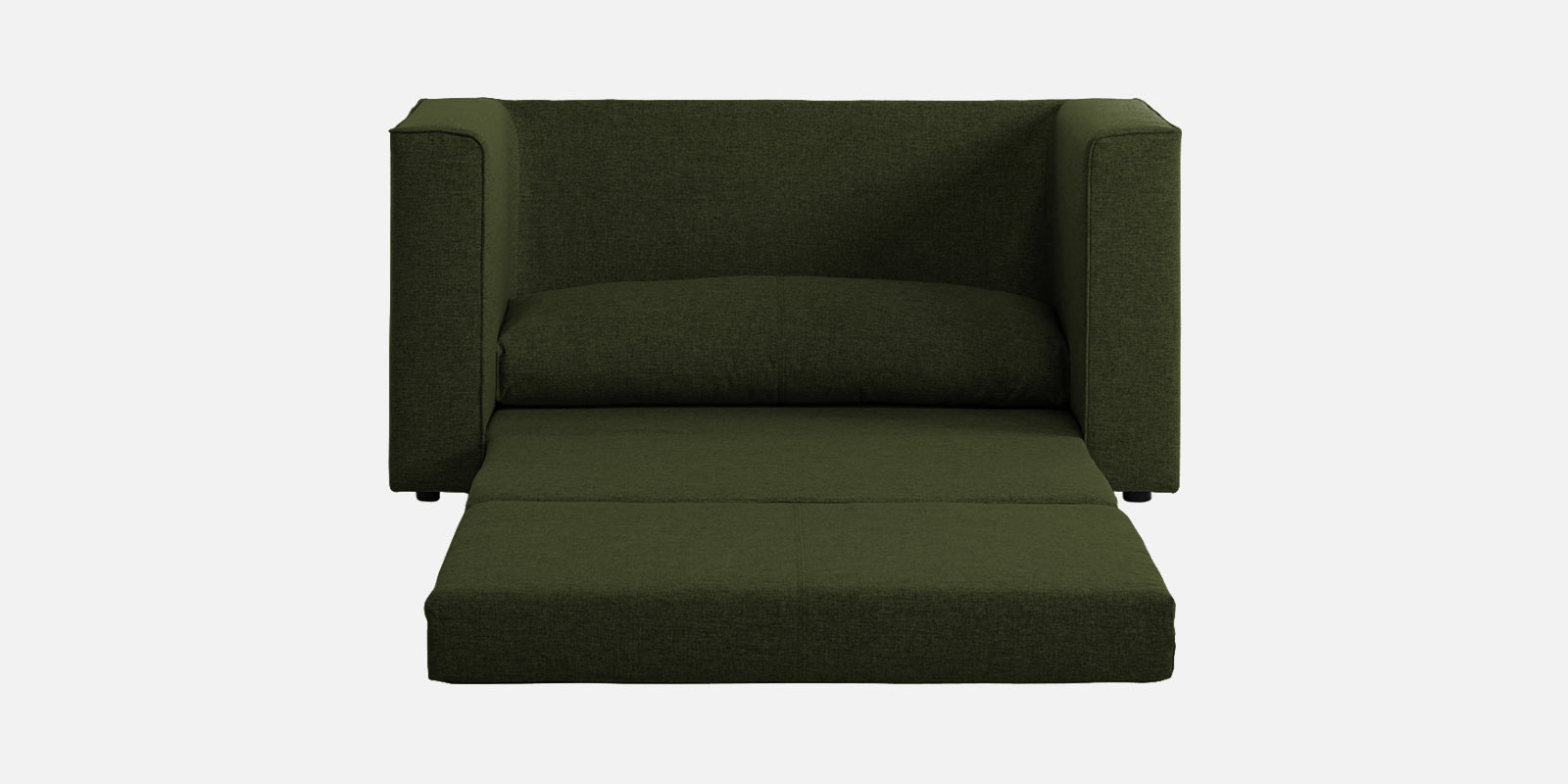 Kenia Fabric 2 Seater Convertible Sofa Cum Bed in Olive Green Colour