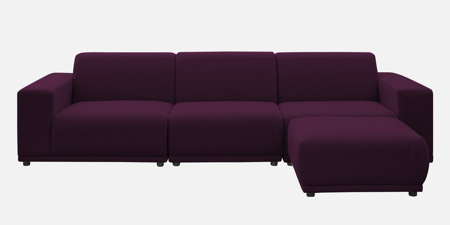 Adam Fabric Rhs Sectional Sofa 3 Ottoman Lounger In Greek Purple Colour - Febonic Living