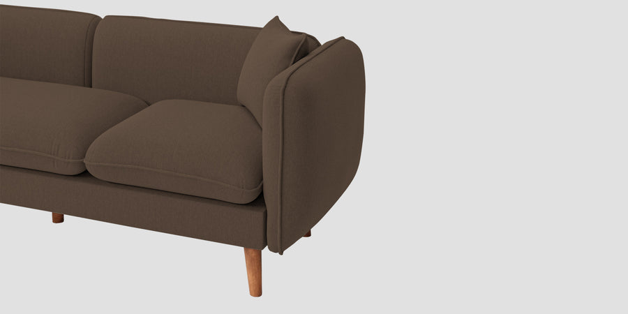 Reva Fabric 3 Seater Sofa In Rosy Brown Colour - Febonic Living