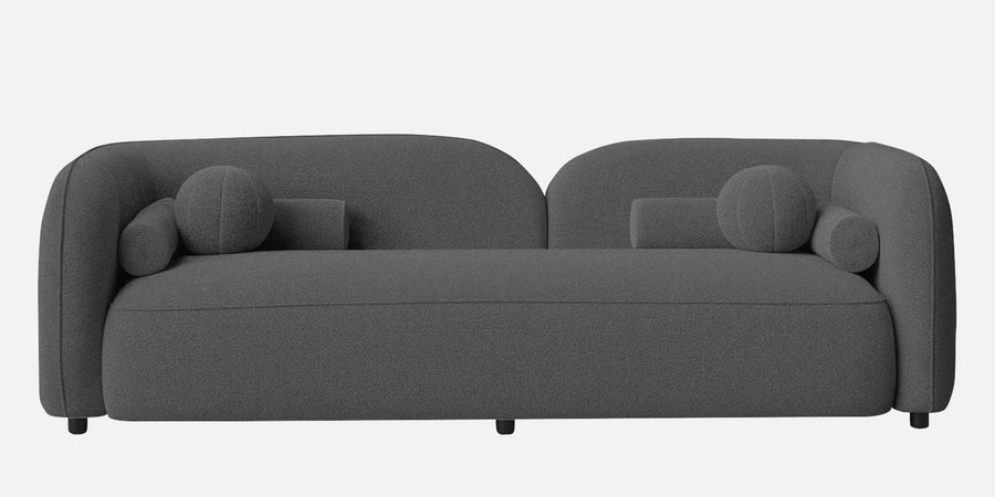 Corny Boucle Fabric 3 Seater Sofa In Lava Grey Colour - Febonic Living