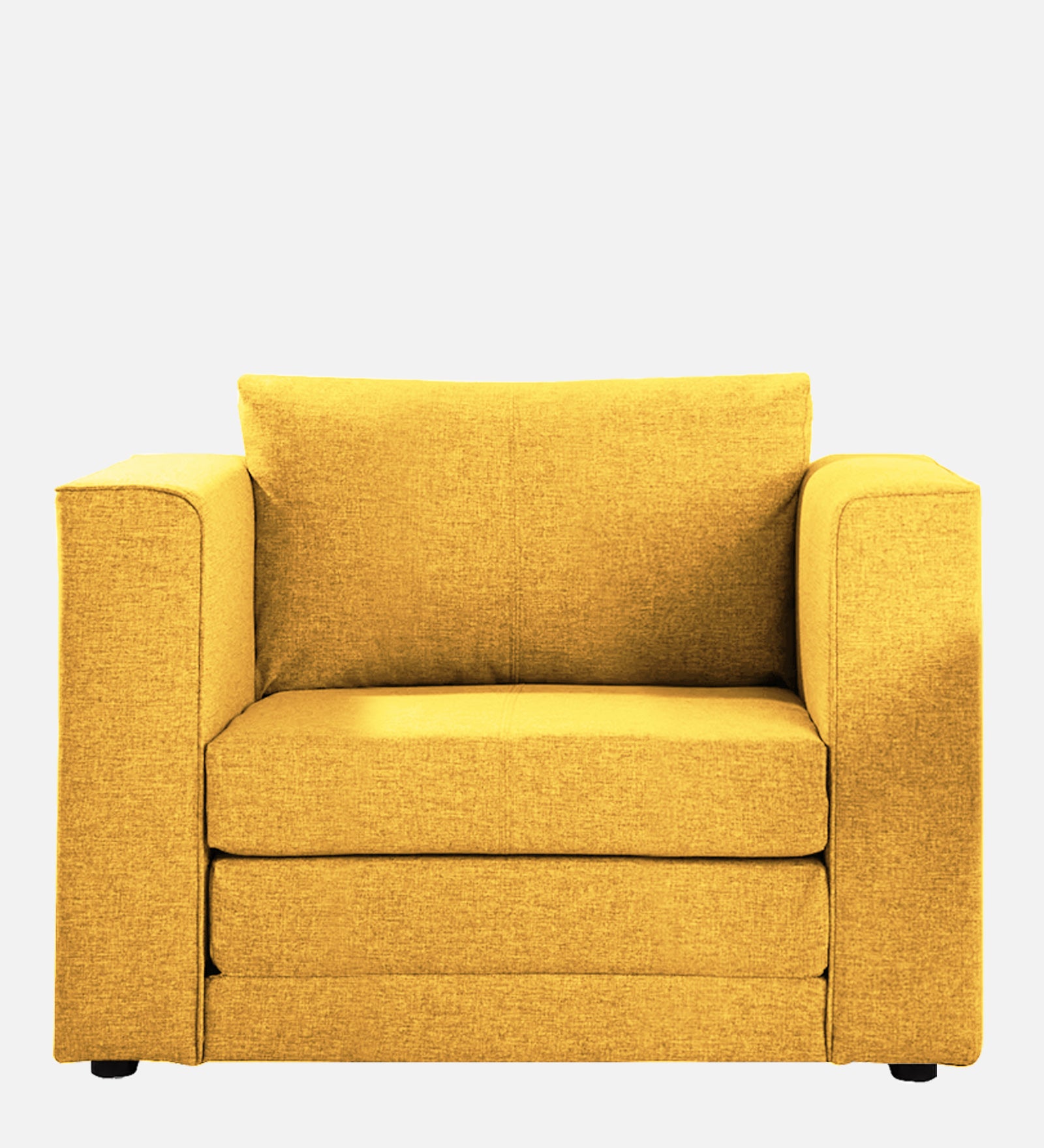 Kenia Fabric 1 Seater Convertible Sofa Cum Bed in Bold Yellow Colour