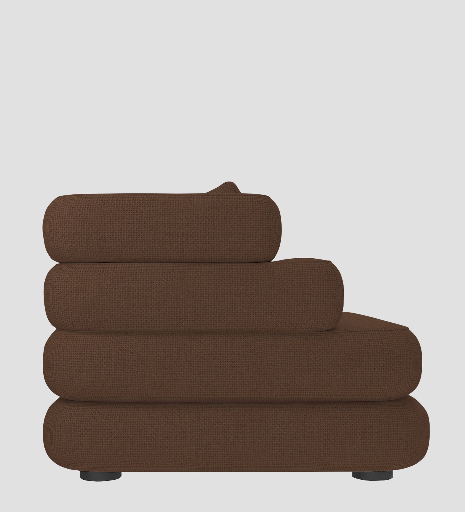 Wener Fabric 1 Seater Sofa in Ash Brown Colour