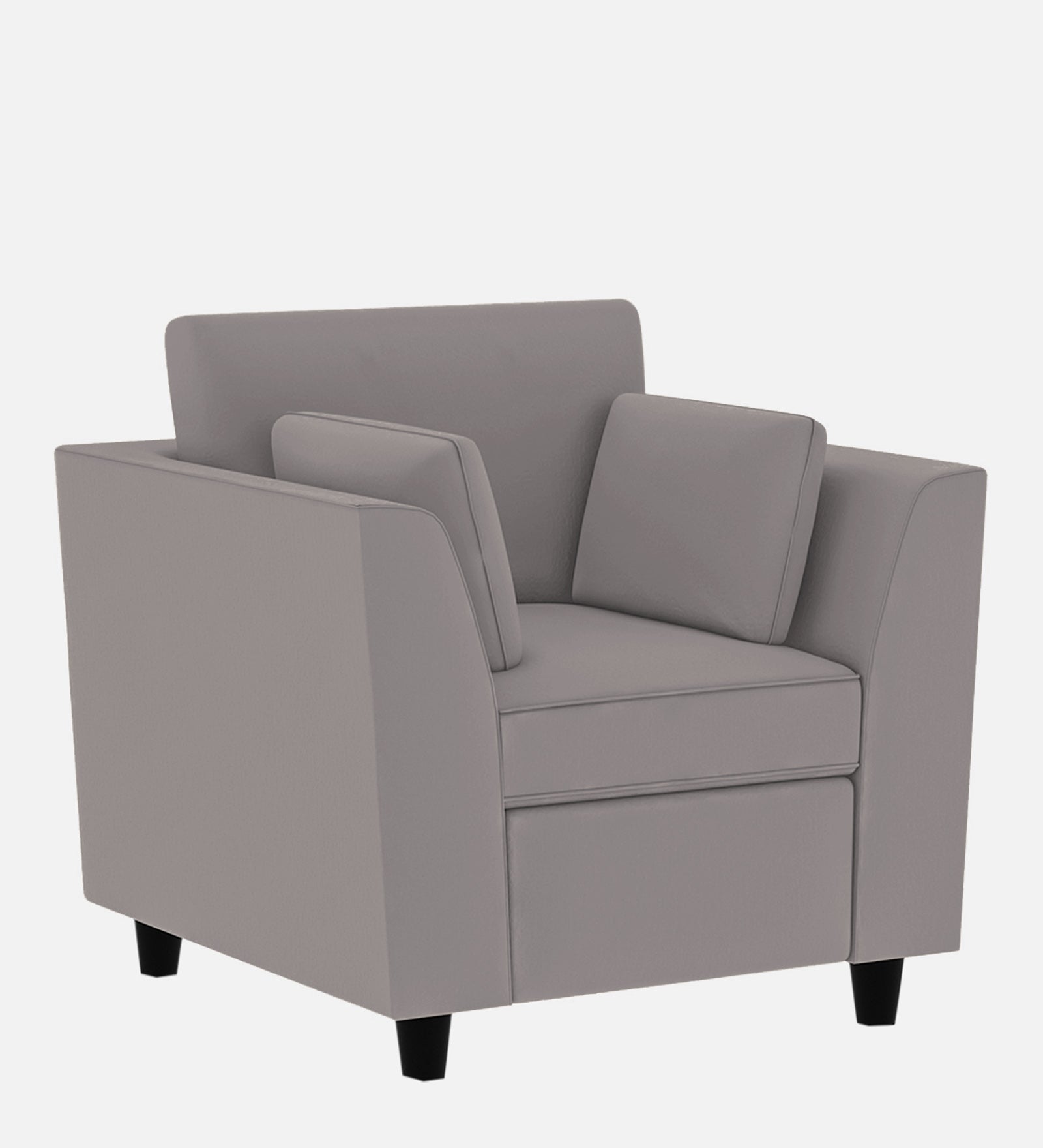 Bristo Velvet 1 Seater Sofa in Pearl Grey Colour With Storage