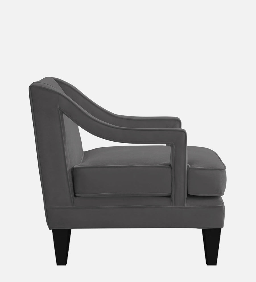 Daffy Velvet 1 Seater Sofa In Davy Grey Colour - Febonic Living