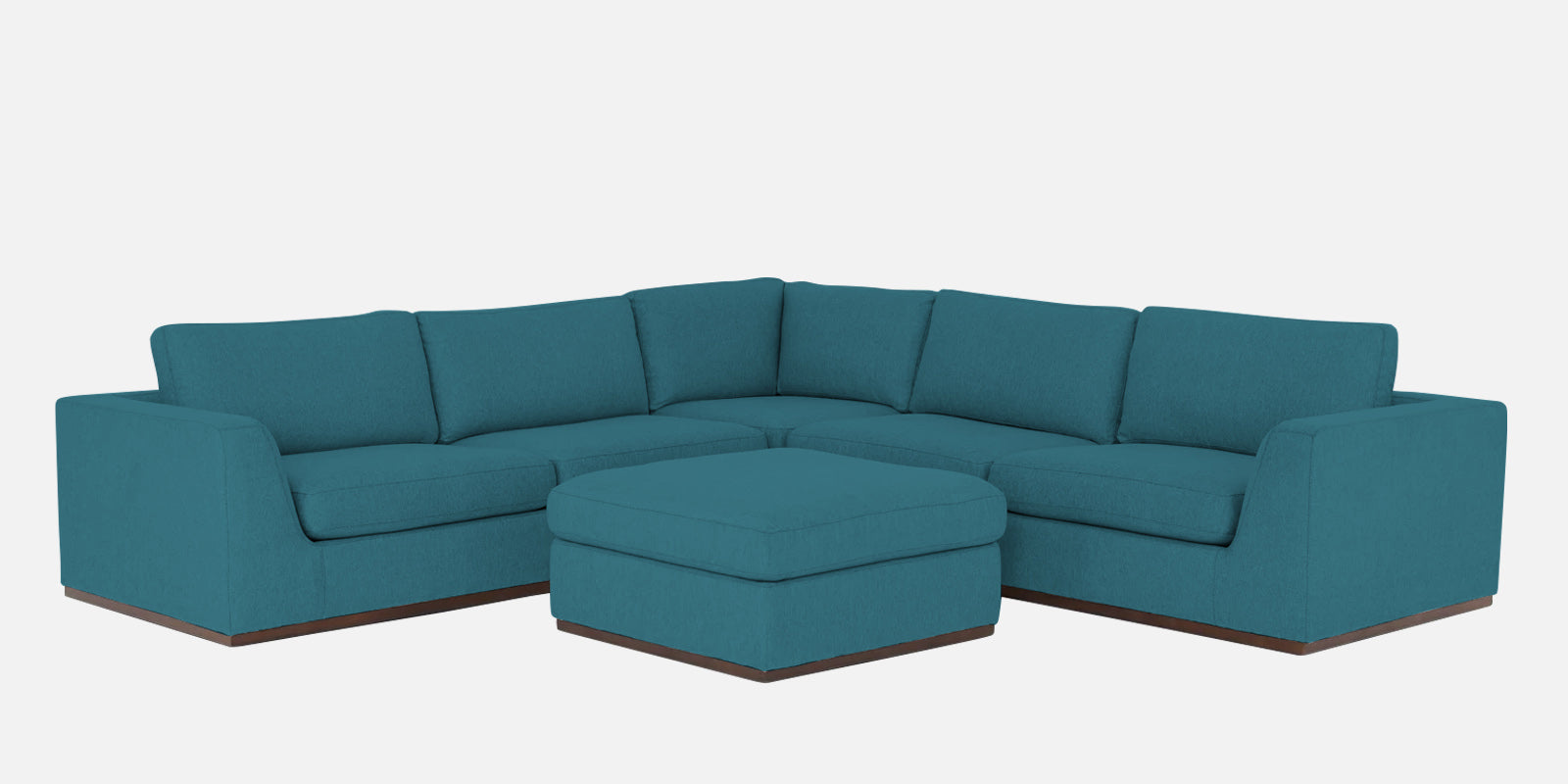 Freedom Velvet 6 Seater LHS Sectional Sofa In Aqua Blue Colour