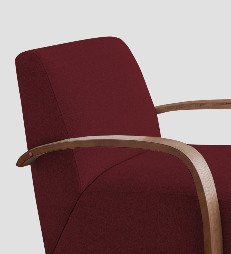 Balma Fabric Swivel Chair In Blood Maroon Colour - Febonic Living