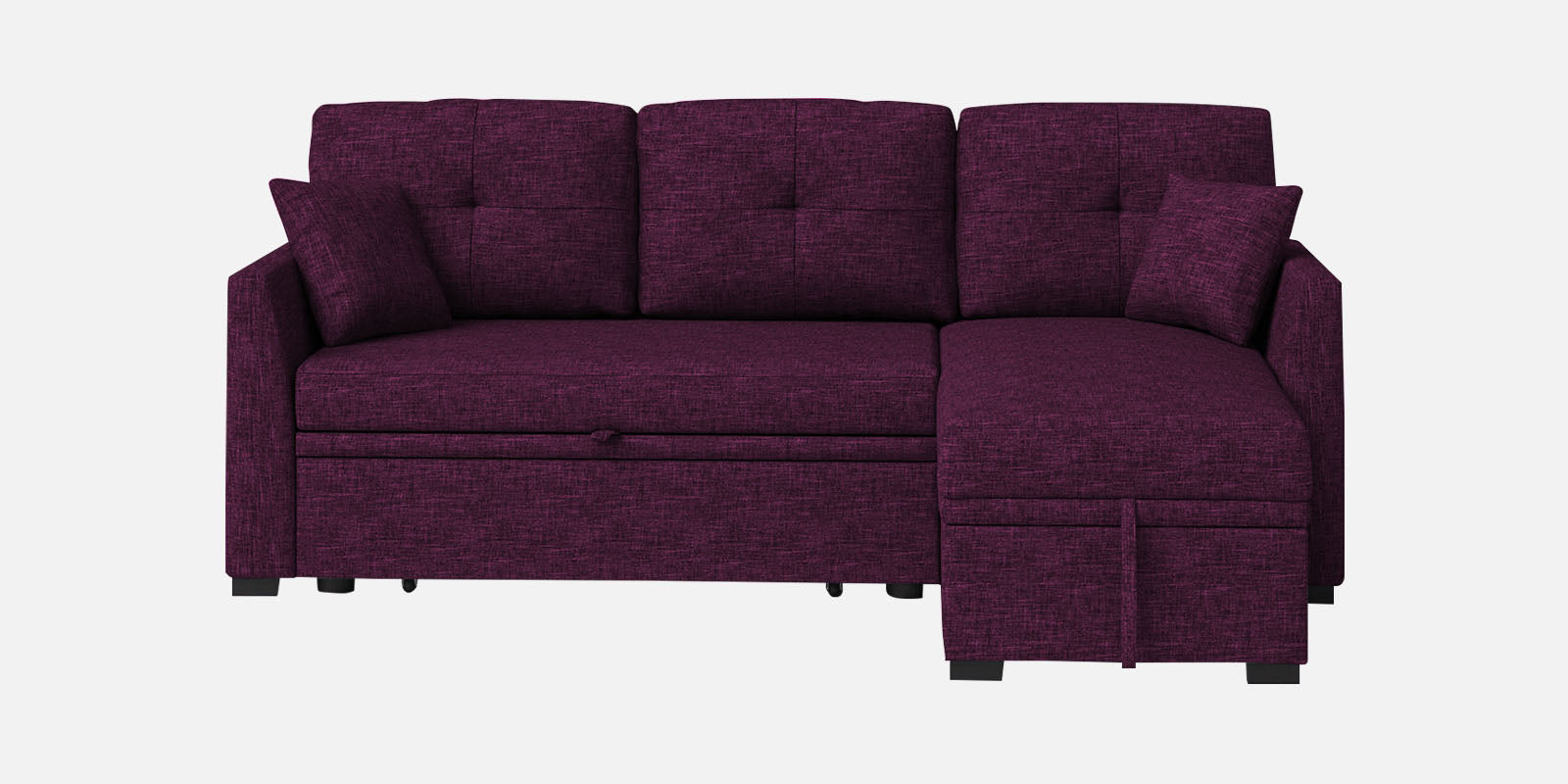 Jody Fabric 3 Seater Pull Out Sofa Cum Bed In Greek Purple Colour