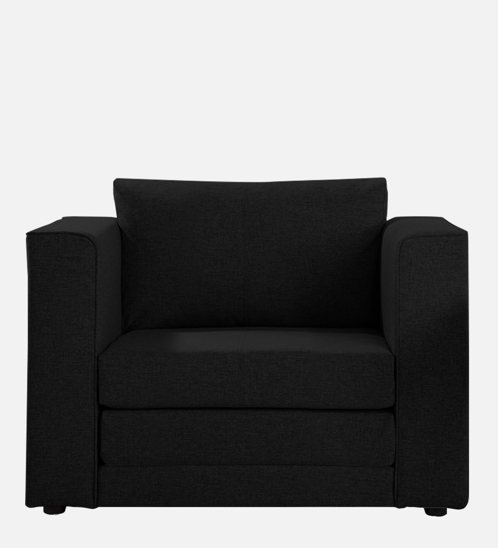 Kenia Fabric 1 Seater Convertible Sofa Cum Bed in Zed Black Colour