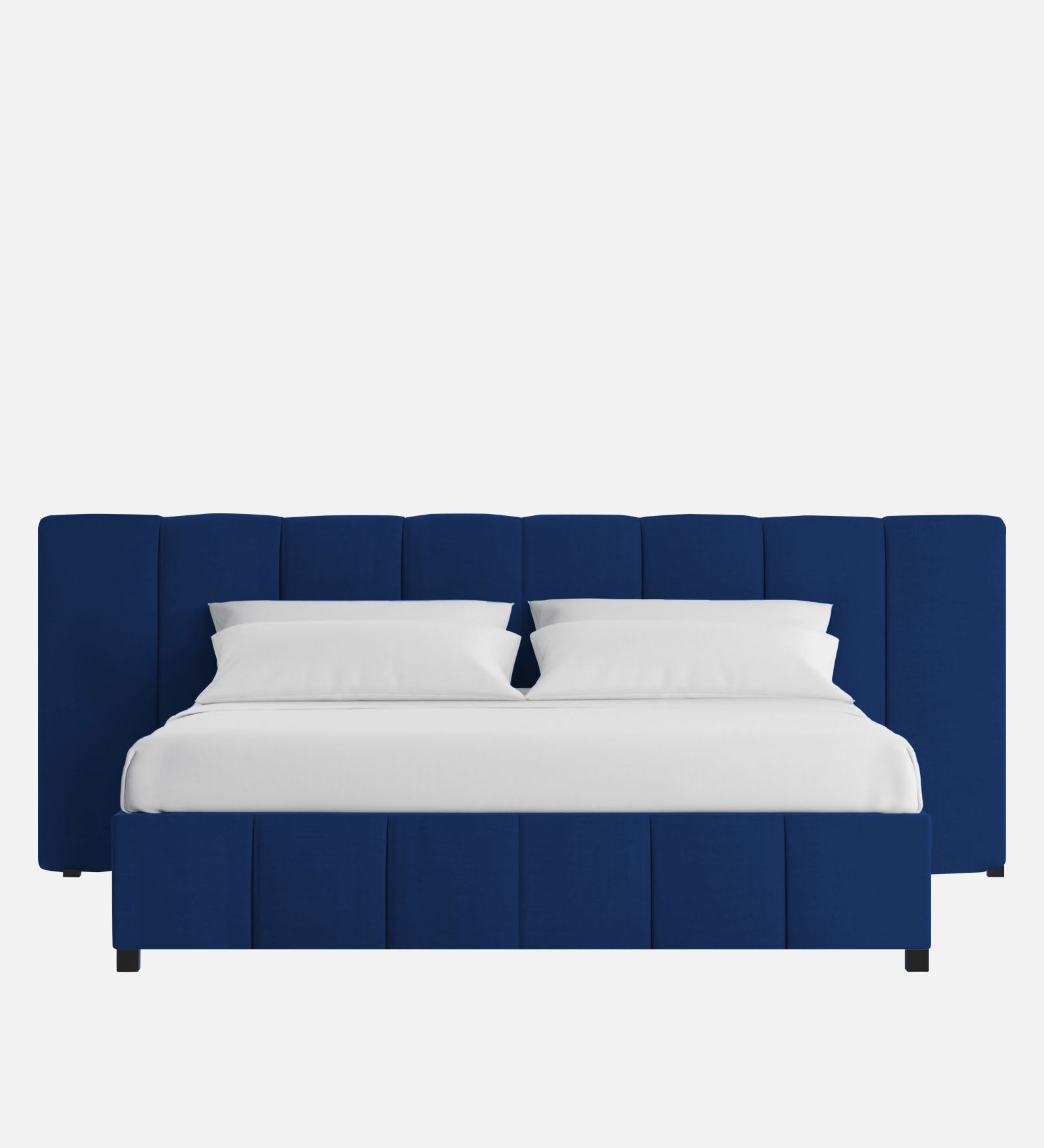 Nora Fabric Queen Size Bed In Royal Blue Colour