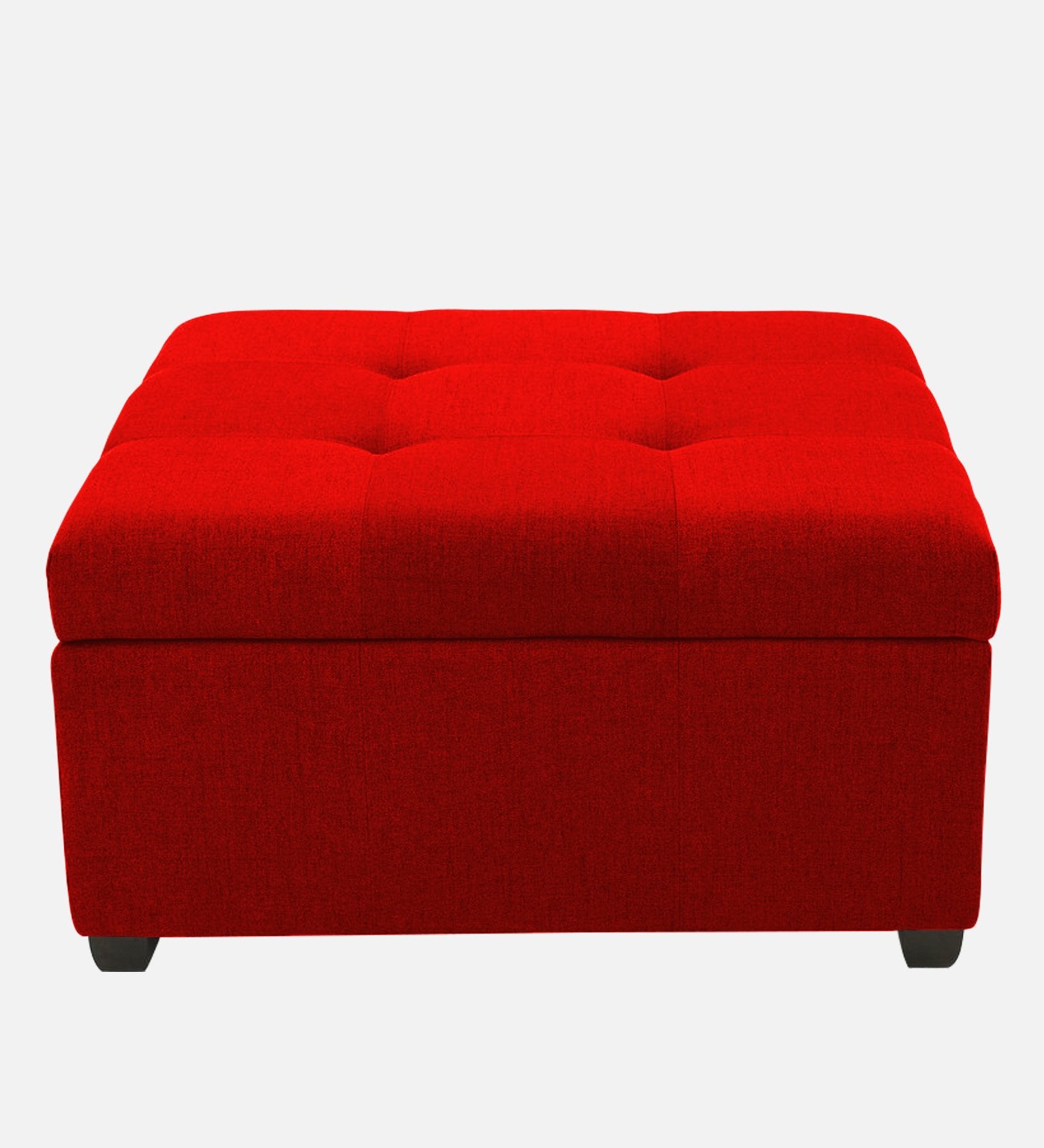 Mubila Fabric Ottoman In Ruby Red Colour With Storage