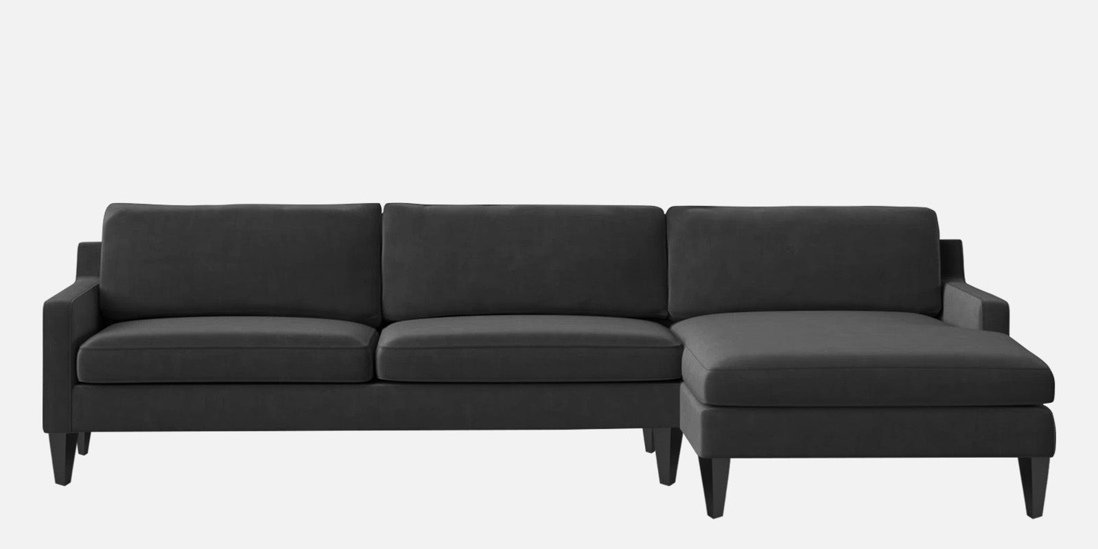 Jones Velvet LHS Sectional Sofa (3+Lounger) In Hory Grey Colour