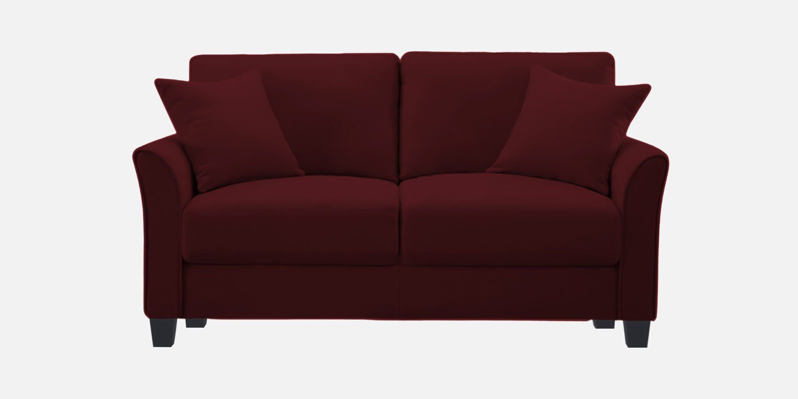 Daroo Velvet 2 Seater Sofa In Blood Maroon Colour