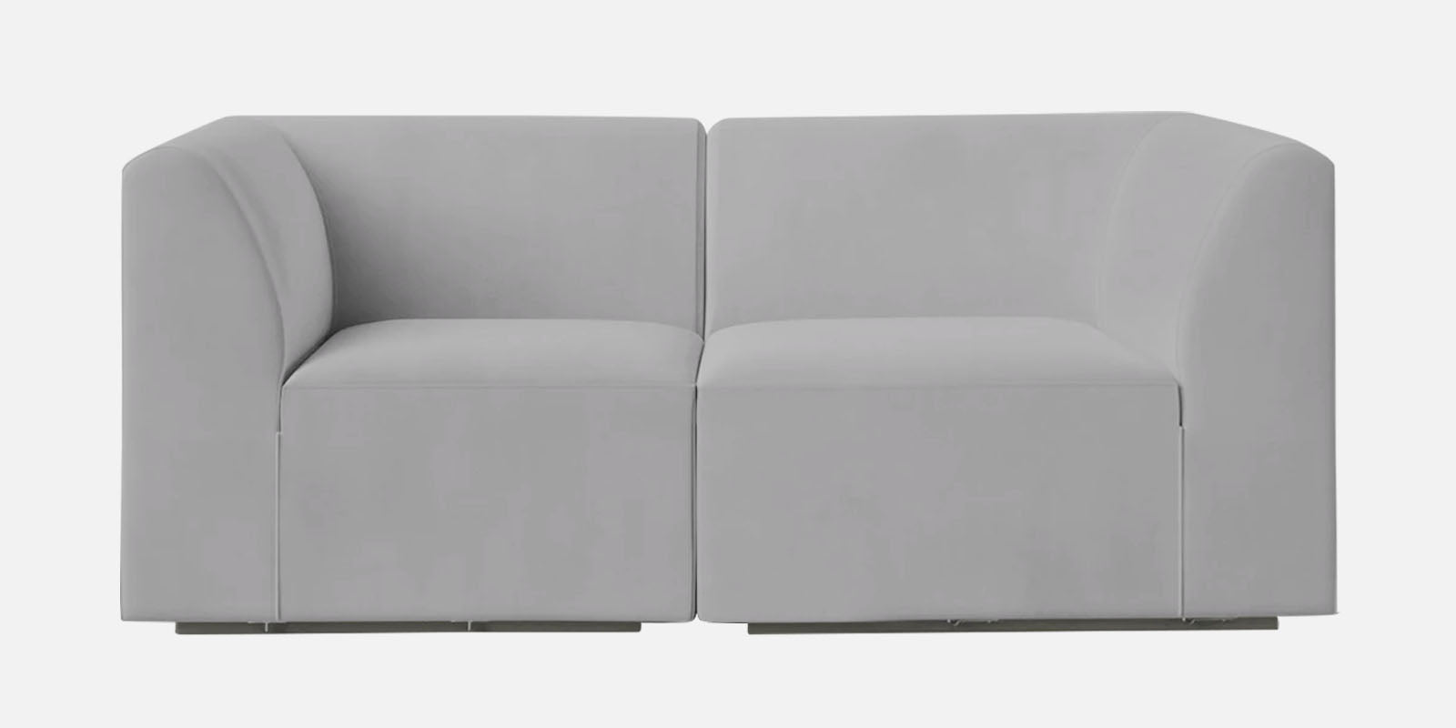 Bufa Velvet 2 Seater Sofa in Light Grey Colour With Storage