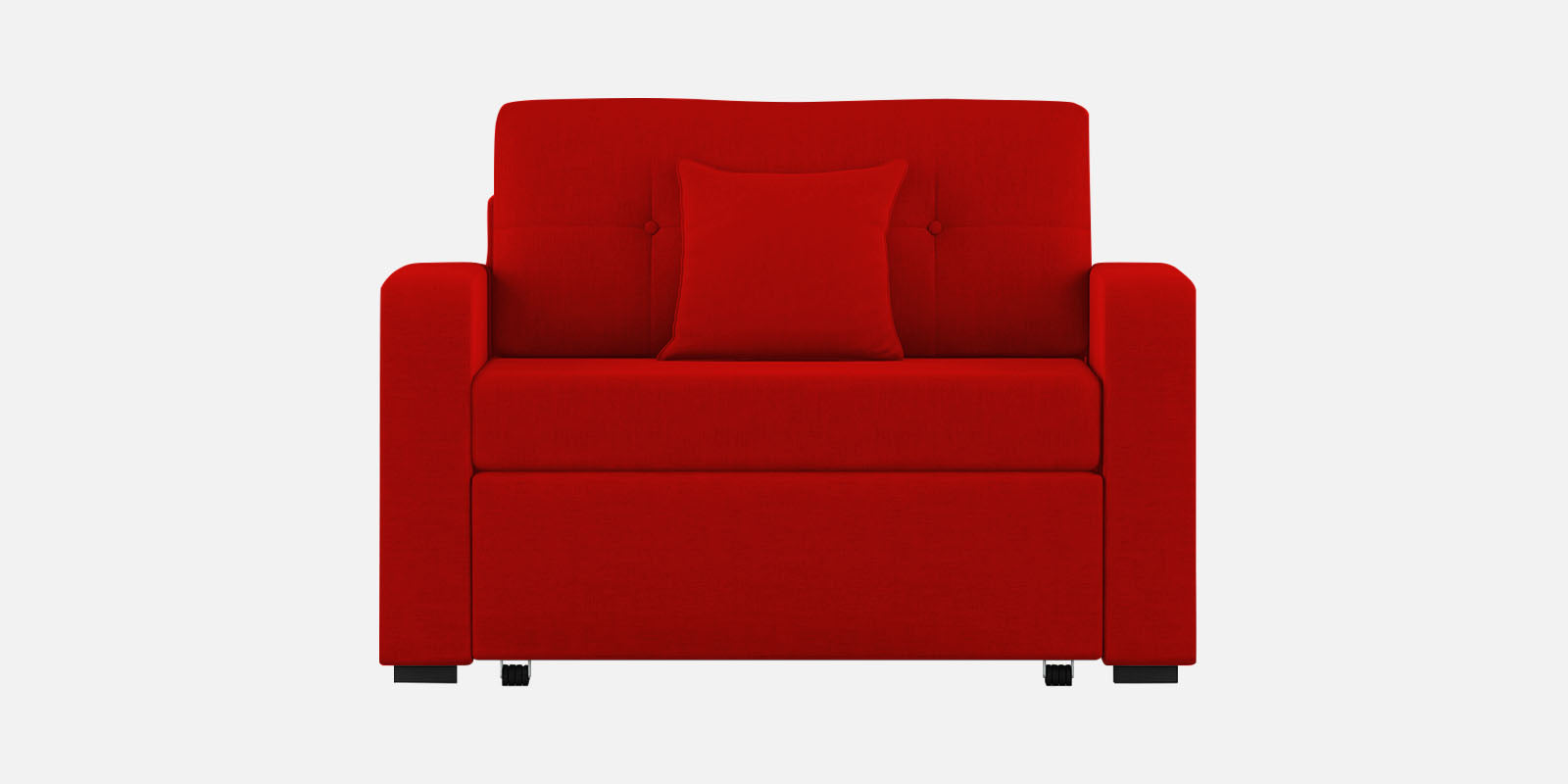 Rocky Fabric 2 Seater Pull Out Sofa Cum Bed In Ruby Red Colour With Storage