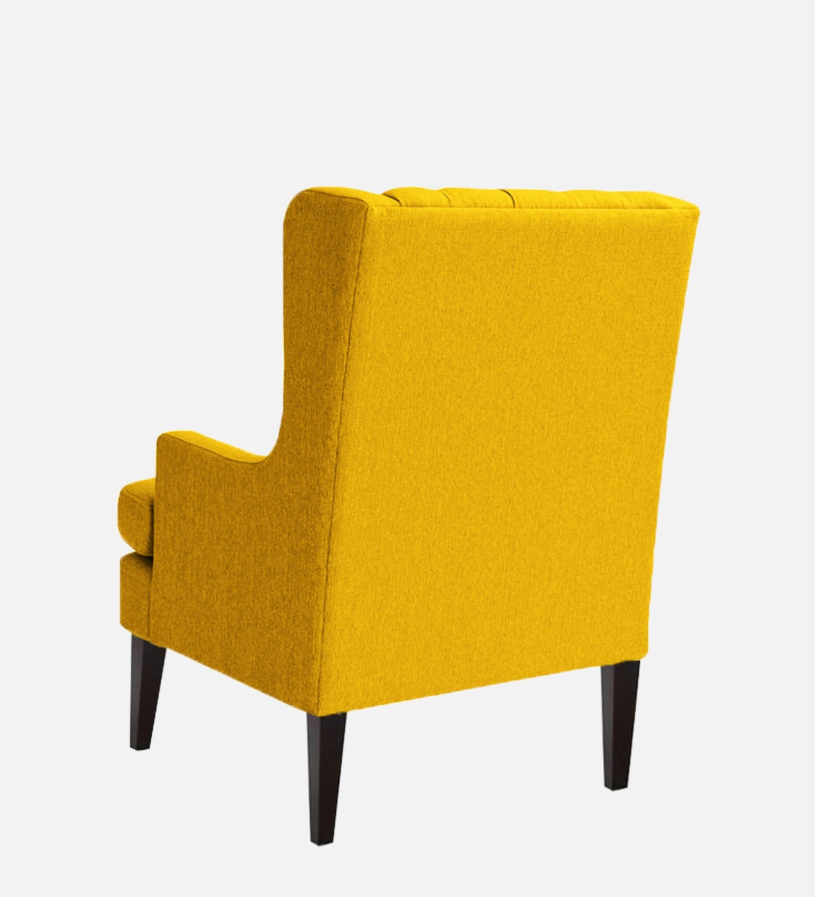 Panas Fabric Wing Chair In Bold Yellow Colour