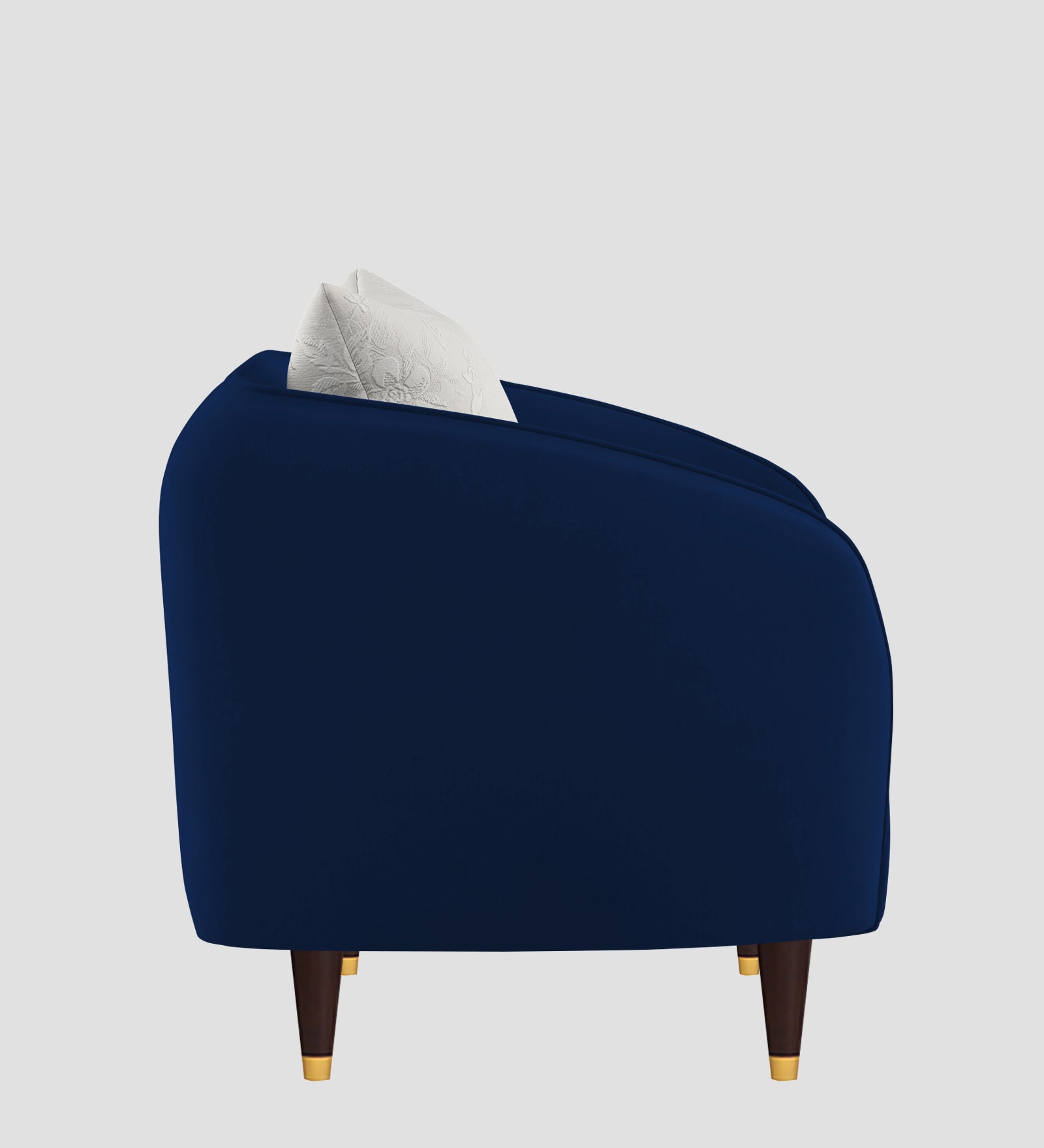Hairo Velvet 1 Seater Sofa In  Imperial Blue Colour - Febonic Living