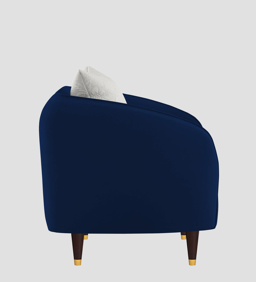 Hairo Velvet 1 Seater Sofa In Imperial Blue Colour - Febonic Living