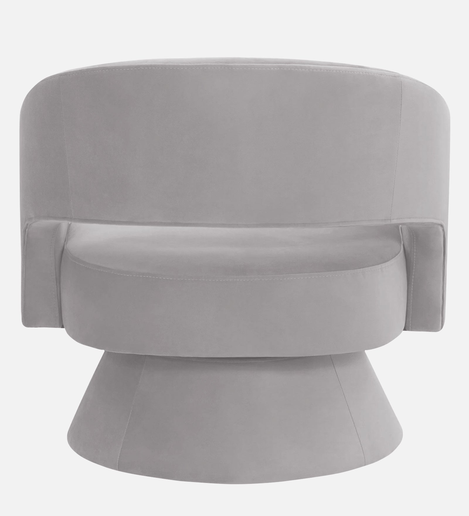 Pendra Velvet Swivel Chair in Concrete Grey Colour